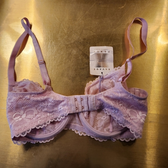 NWT Lace Savage X Fenty Underwire Bra in Light Pink Size 32DD - Picture 3 of 5